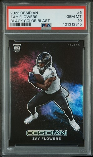 2023 Panini Obsidian Black Color Blast Zay Flowers #6 card