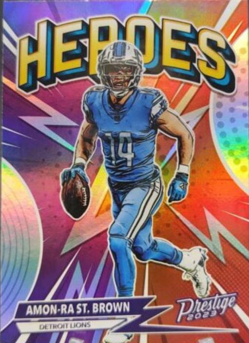 2023 Panini Prestige Heroes Amon Ra St. Brown #H-15 card