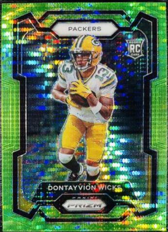 2023 Panini Prizm Dontayvion Wicks [Neon Green Pulsar] #333 card