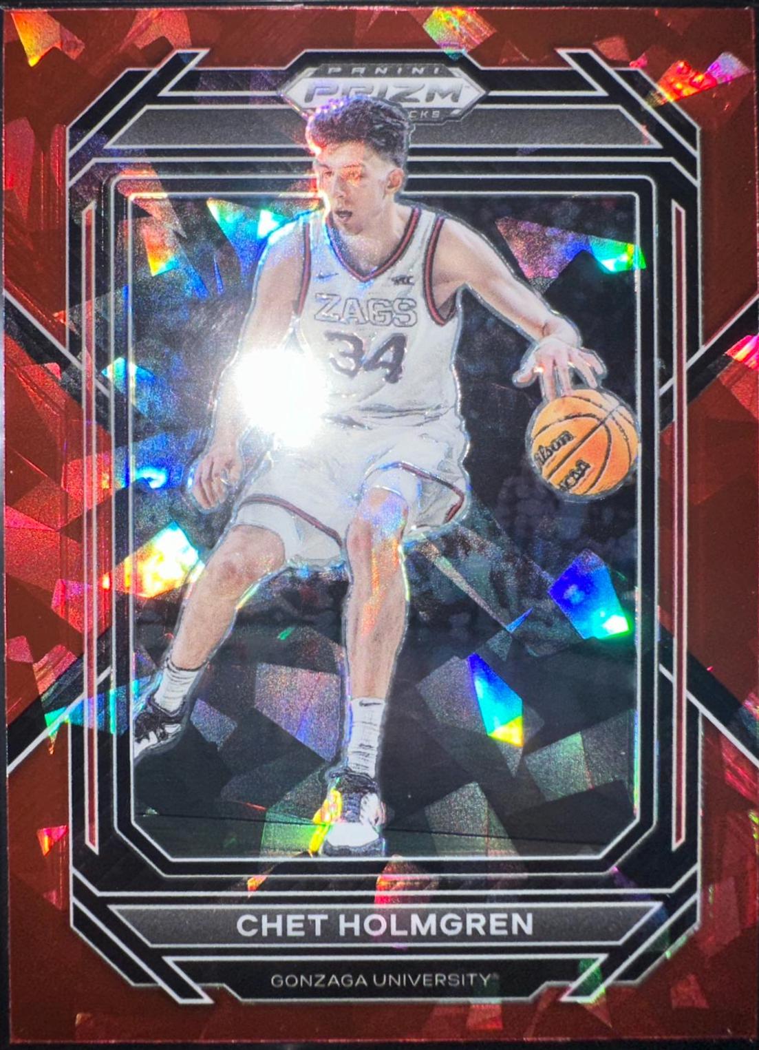 2023 Panini Prizm Draft Picks Chet Holmgren [Red Ice] #76 card