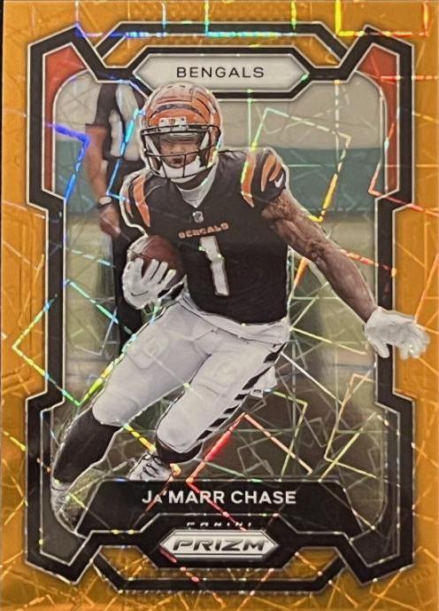 2023 Panini Prizm Ja'Marr Chase [Orange Lazer] #56 card