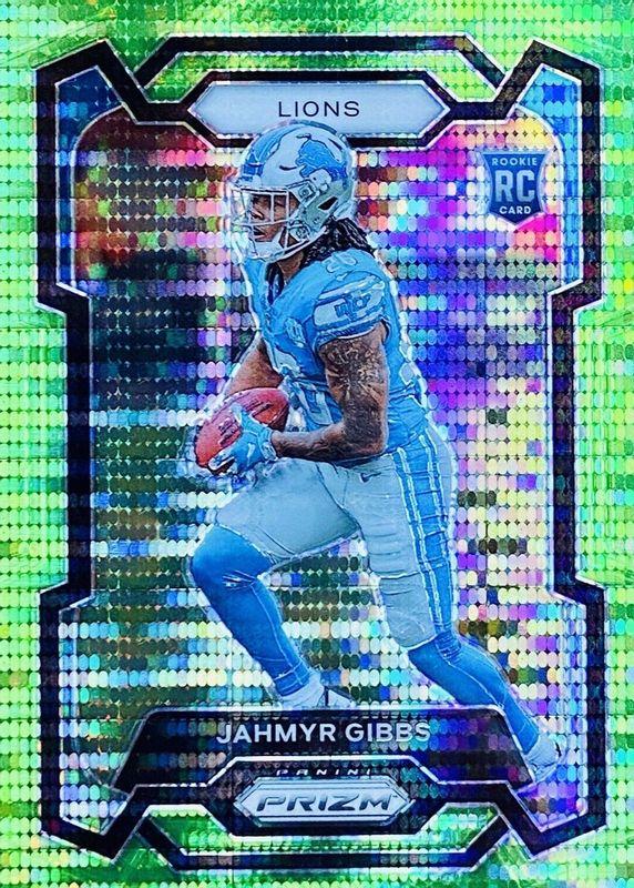 2023 Panini Prizm Jahmyr Gibbs [Neon Green Pulsar] #331 card