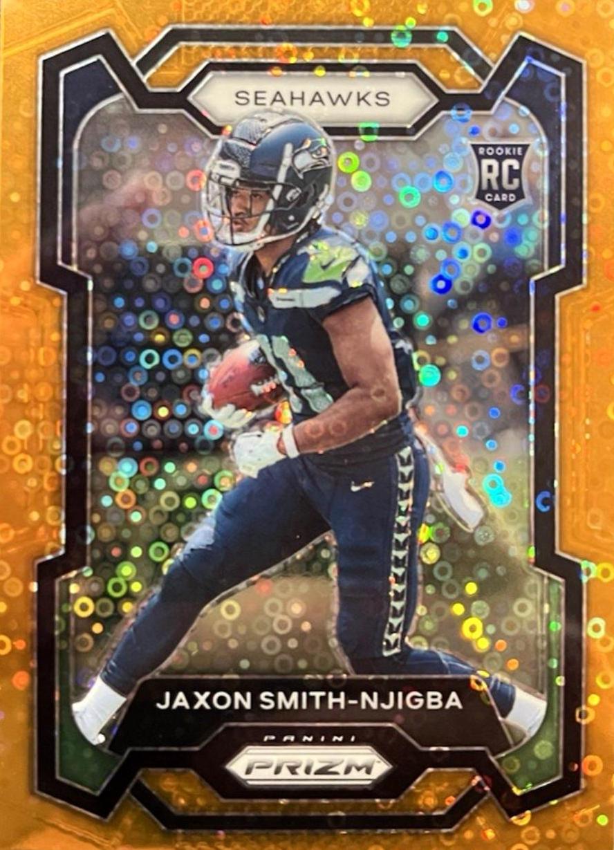 2023 Panini Prizm No Huddle Jaxon Smith Njigba [Orange Disco] #390 card