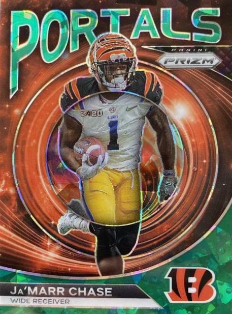 2023 Panini Prizm Portals Ja'Marr Chase [Prizms Green Ice] #PO-6 card