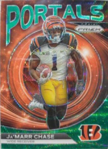 2023 Panini Prizm Portals Ja'Marr Chase [Prizms Green Wave] #PO-6 card