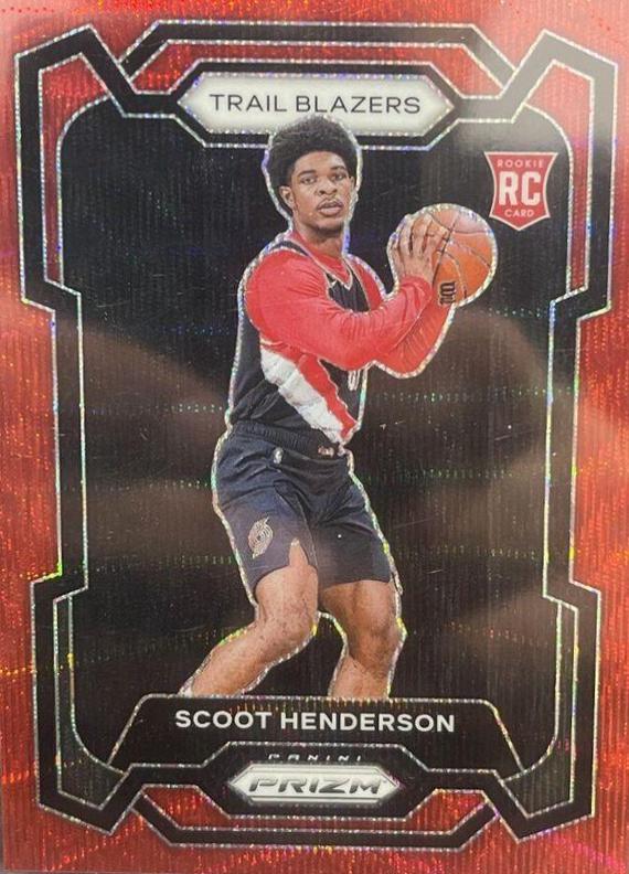 2023 Panini Prizm Scoot Henderson [Ruby Wave] #141 card