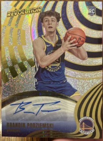 2023 Panini Revolution Rookie Autograph Brandin Podziemski #RA-BPW card