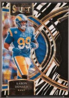 2023 Panini Select Aaron Donald [Zebra Prizm Die-Cut] #113 card