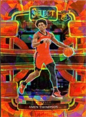 2023 Panini Select Amen Thompson [Cracked Ice Red Prizm] #122 card