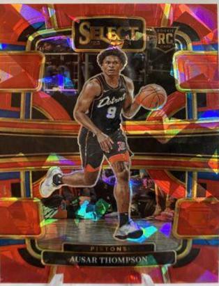 2023 Panini Select Ausar Thompson [Cracked Ice Red Prizm] #95 card