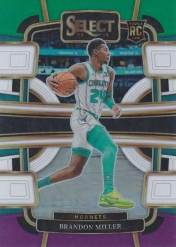 2023 Panini Select Brandon Miller [Green White Purple Prizm] #80 card