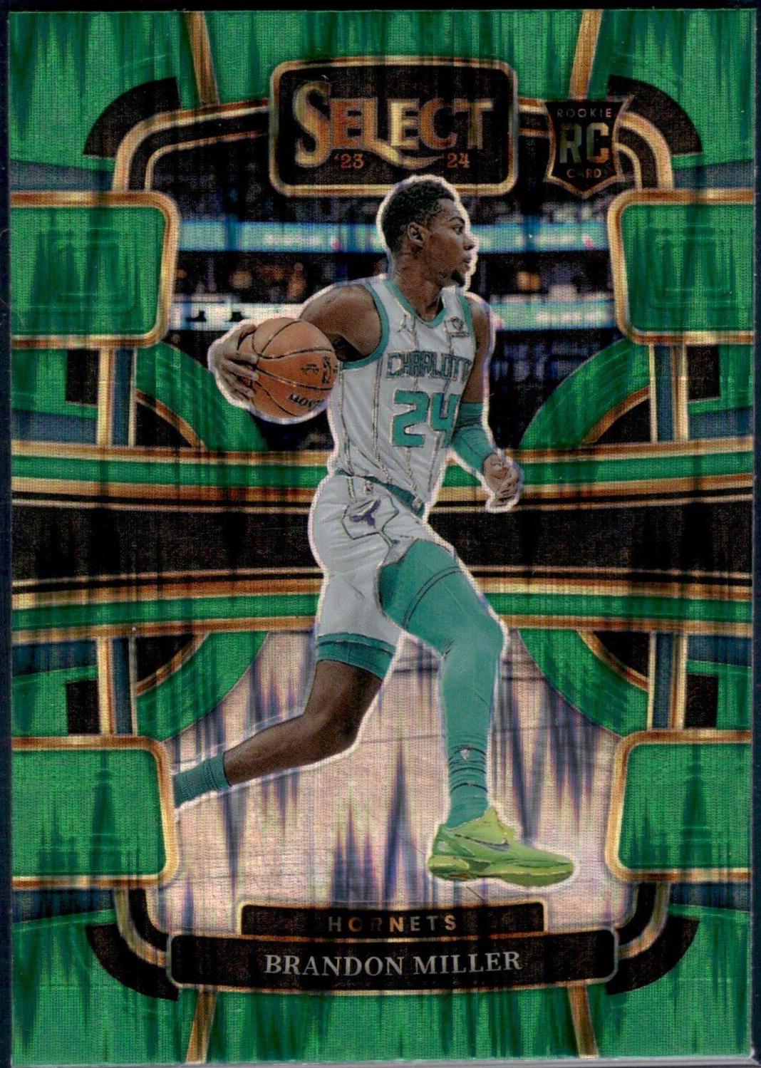 2023 Panini Select Brandon Miller [Shock Green Prizm] #80 card