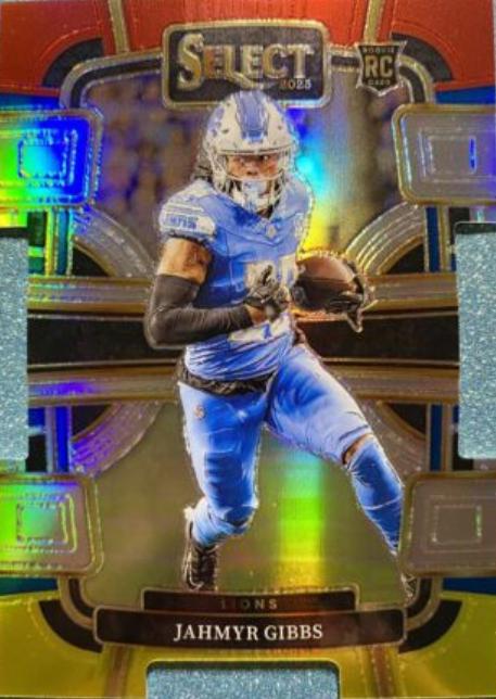 2023 Panini Select Jahmyr Gibbs [Red Yellow Prizm Die-Cut] #34 card