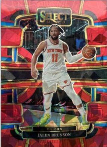 2023 Panini Select Jalen Brunson [Cracked Ice Red Prizm] #7 card