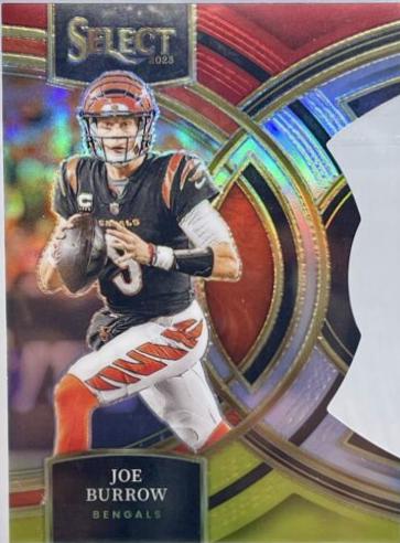 2023 Panini Select Joe Burrow [Red Yellow Prizm Die-Cut] #165 card