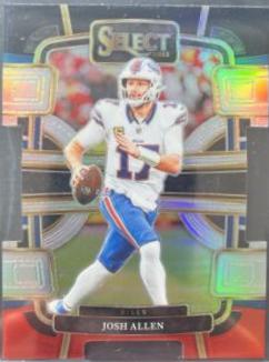 2023 Panini Select Josh Allen [Black Red Prizm Die-Cut] #13 card