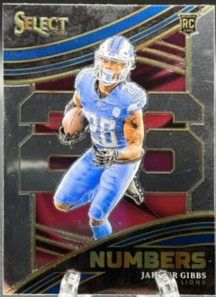 2023 Panini Select Numbers Jahmyr Gibbs #12 card
