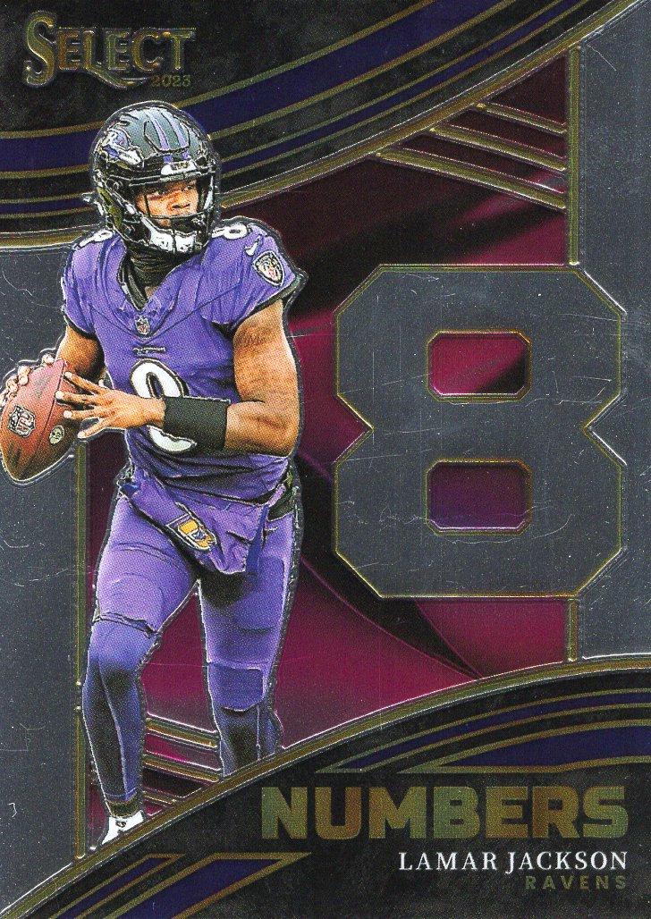 2023 Panini Select Numbers Lamar Jackson #7 card