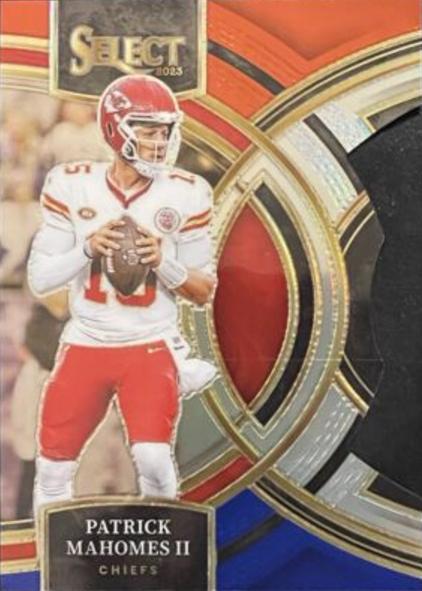 2023 Panini Select Patrick Mahomes II [Red Blue Prizm Die-Cut] #140 card