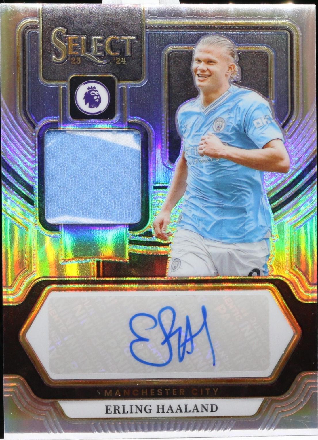2023 Panini Select Premier League Autographed Memorabilia Erling Haaland #AM-EH card