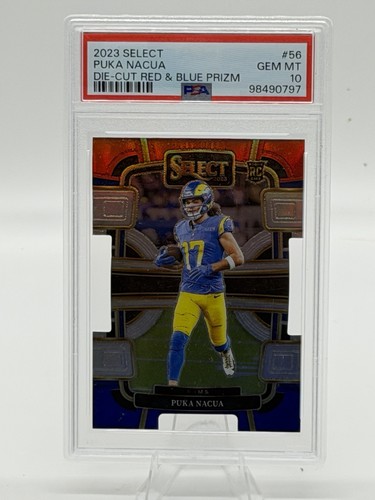 2023 Panini Select Puka Nacua [Red Blue Prizm Die-Cut] #56 card
