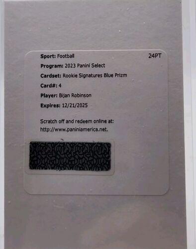 2023 Panini Select Rookie Signature Prizm Bijan Robinson [Blue] #4 card