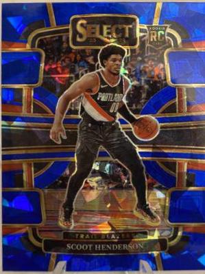 2023 Panini Select Scoot Henderson [Cracked Ice Blue Prizm] #77 card