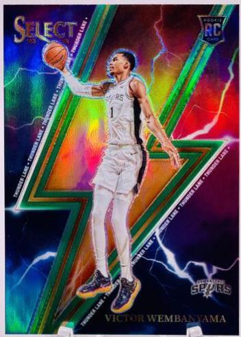 2023 Panini Select Thunder Lane Victor Wembanyama [Green Prizm] #5 card