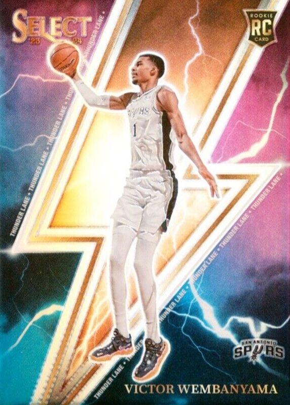 2023 Panini Select Thunder Lane Victor Wembanyama [Silver Prizm] #5 card