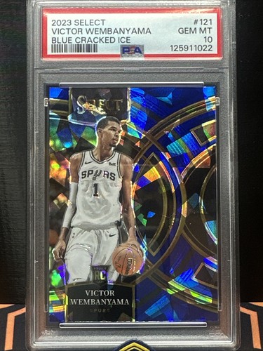 2023 Panini Select Victor Wembanyama [Cracked Ice Blue Prizm] #121 card