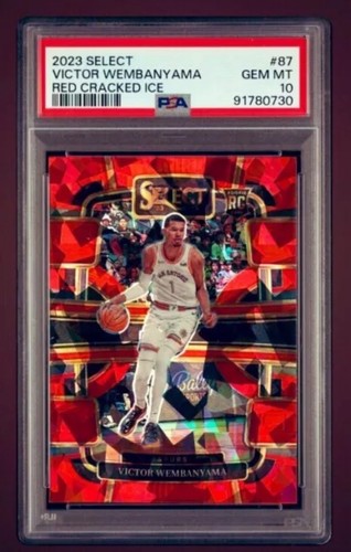 2023 Panini Select Victor Wembanyama [Cracked Ice Red Prizm] #87 card