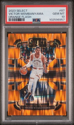 2023 Panini Select Victor Wembanyama [Flash Orange Prizm] #87 card