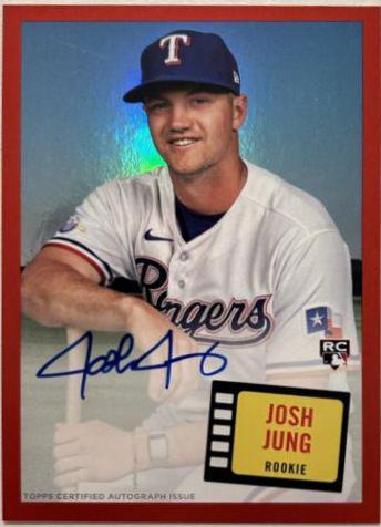 2023 Topps Archives 1957 Topps Hit Stars Autographs Josh Jung [Red] #57HS-JJ card