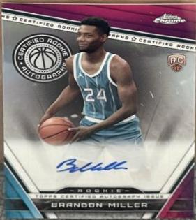 2023 Topps Chrome Certified Rookie Autograph Brandon Miller [Refractor] #CRA-BM card