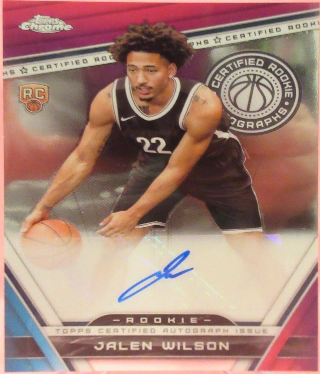 2023 Topps Chrome Certified Rookie Autograph Jalen Wilson #CRA-JW card