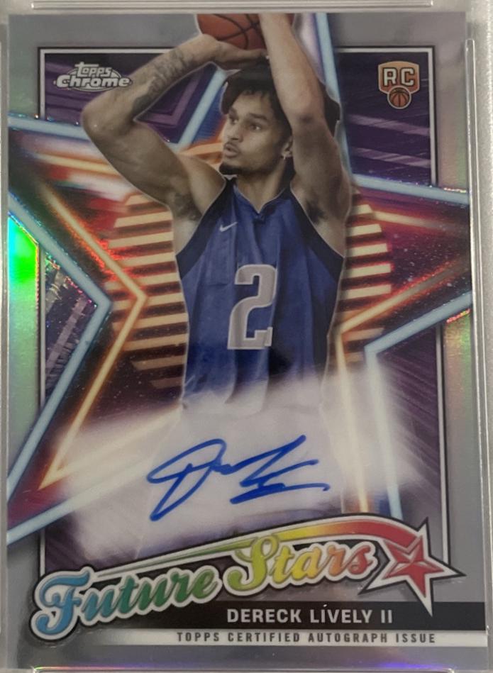2023 Topps Chrome Future Stars Autograph Dereck Lively II #FSA-DEL card