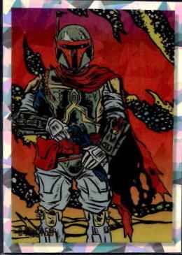2023 Topps Chrome Galaxy A Squad of Bounty Hunters [Atomic Refractor] #58 card