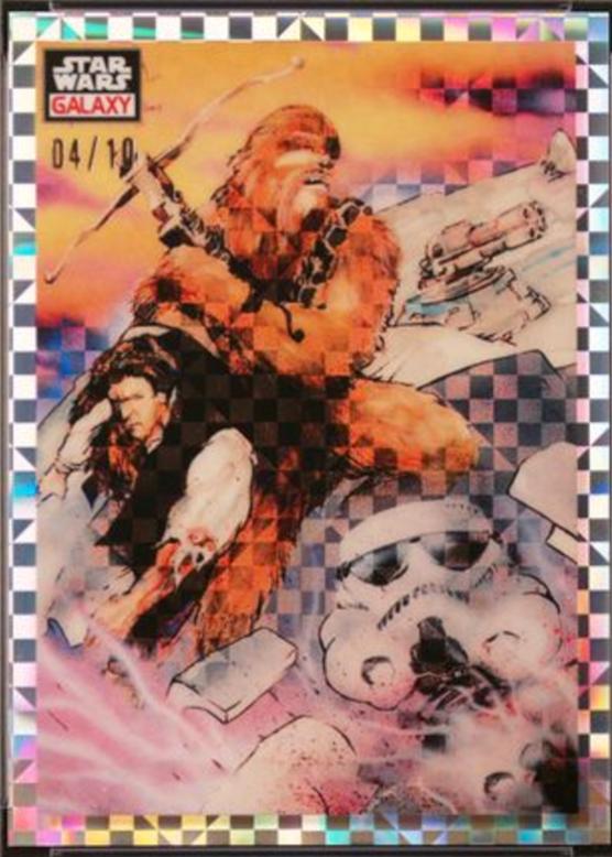 2023 Topps Chrome Galaxy Embattled Han & Chewie [X-fractor] #21 card