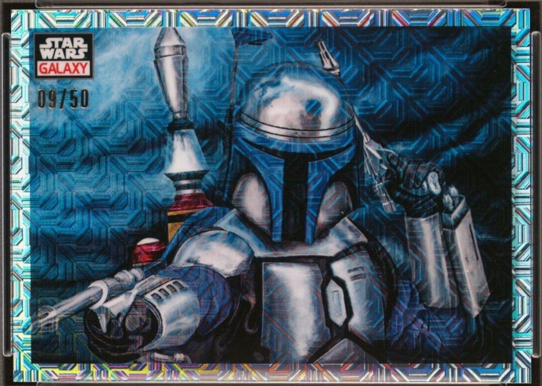 2023 Topps Chrome Galaxy Jango Draws His Pistols [Mojo Refractor] #55 card