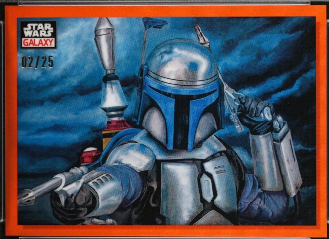 2023 Topps Chrome Galaxy Jango Draws His Pistols [Orange Refractor] #55 card
