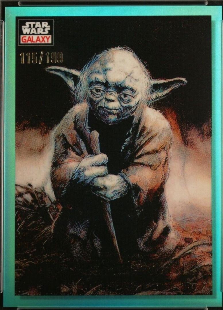 2023 Topps Chrome Galaxy Old Master Yoda [Aqua Refractor] #41 card