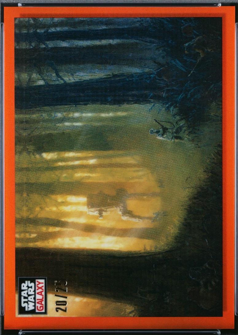 2023 Topps Chrome Galaxy Patrolling the Endor Moon [Orange Refractor] #69 card