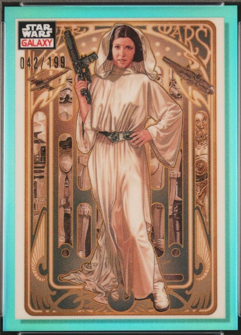 2023 Topps Chrome Galaxy Princess Leia Organa [Aqua Refractor] #82 card