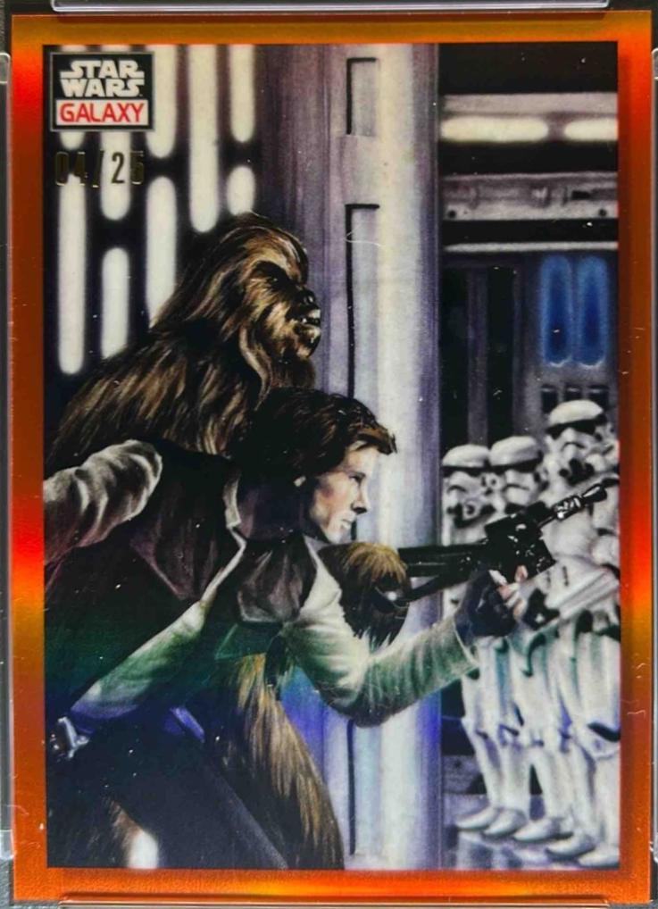 2023 Topps Chrome Galaxy Sneaking Around Danger [Orange Refractor] #46 card