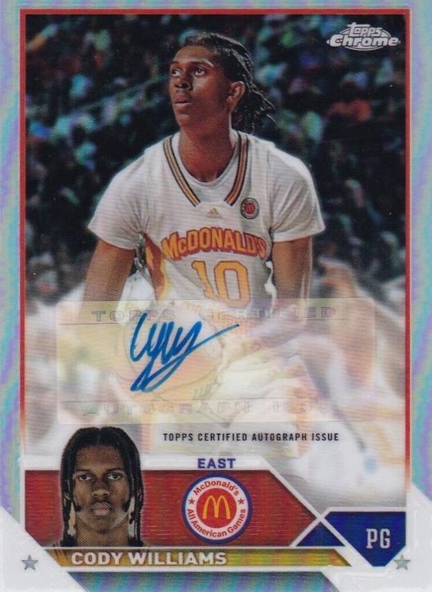 2023 Topps Chrome McDonald's All American Autographs Cody Williams #CA-CW card