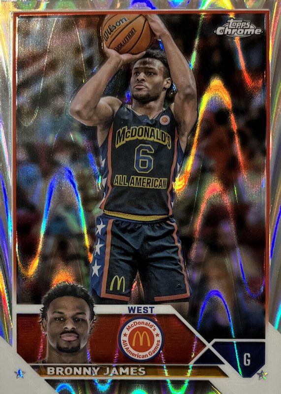 2023 Topps Chrome McDonald's All American Bronny James [RayWave] #20 card