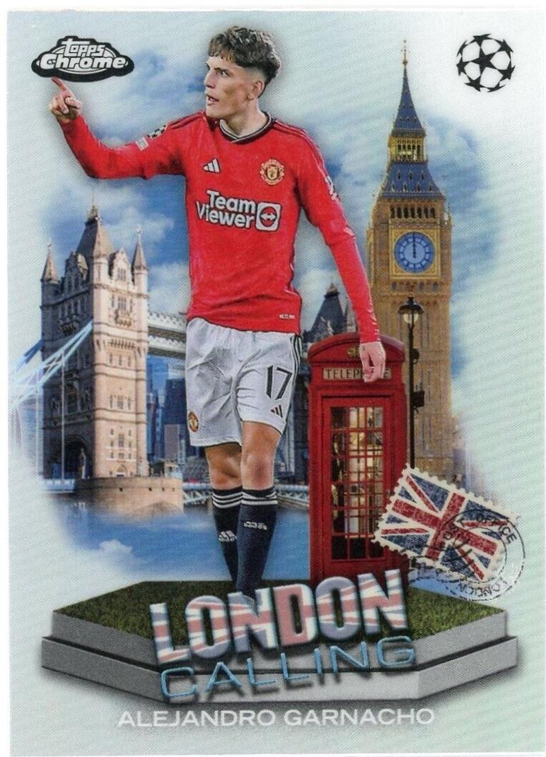 2023 Topps Chrome UEFA Club London Calling Alejandro Garnacho #LC-9 card