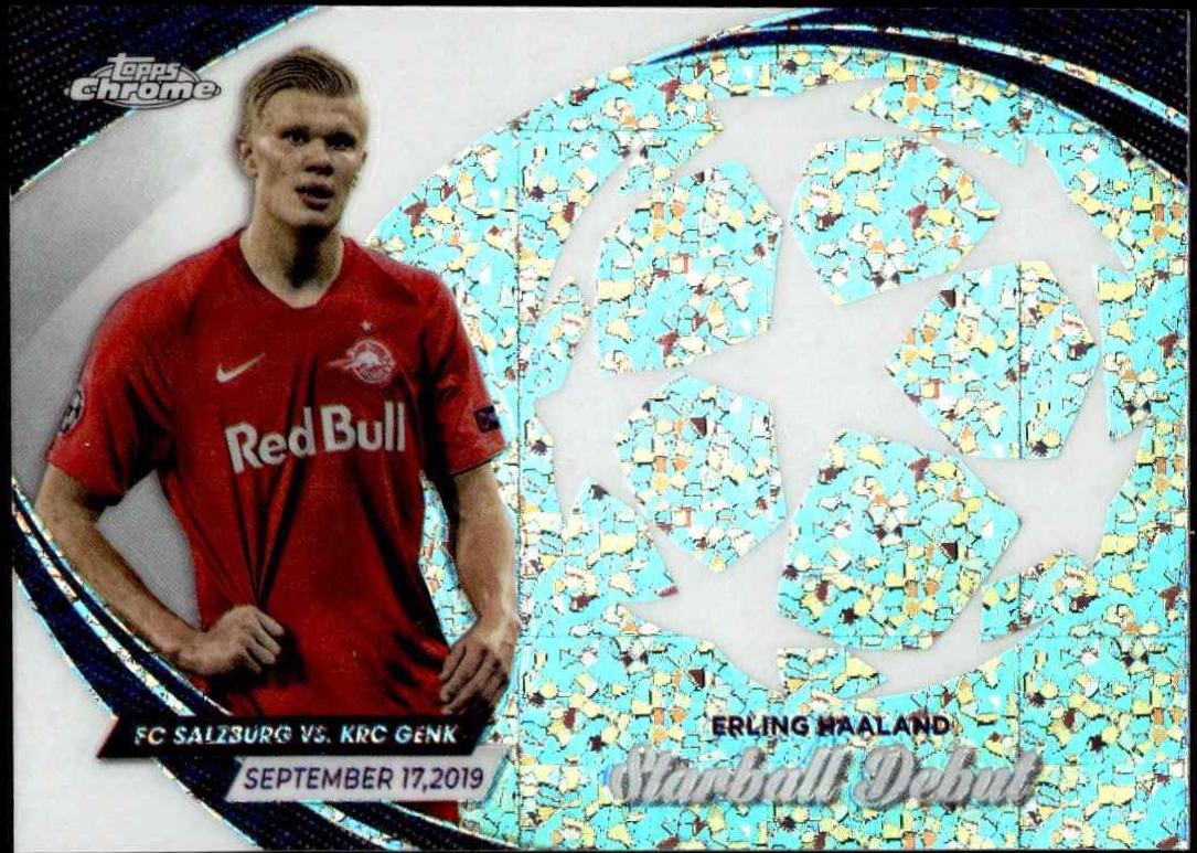 2023 Topps Chrome UEFA Club Starball Debut Erling Haaland [Red Lava Refractor] #SD-3 card