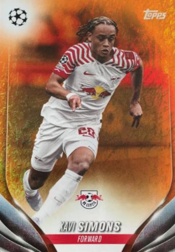 2023 Topps Chrome UEFA Club Xavi Simons [Orange Refractor] #24 card
