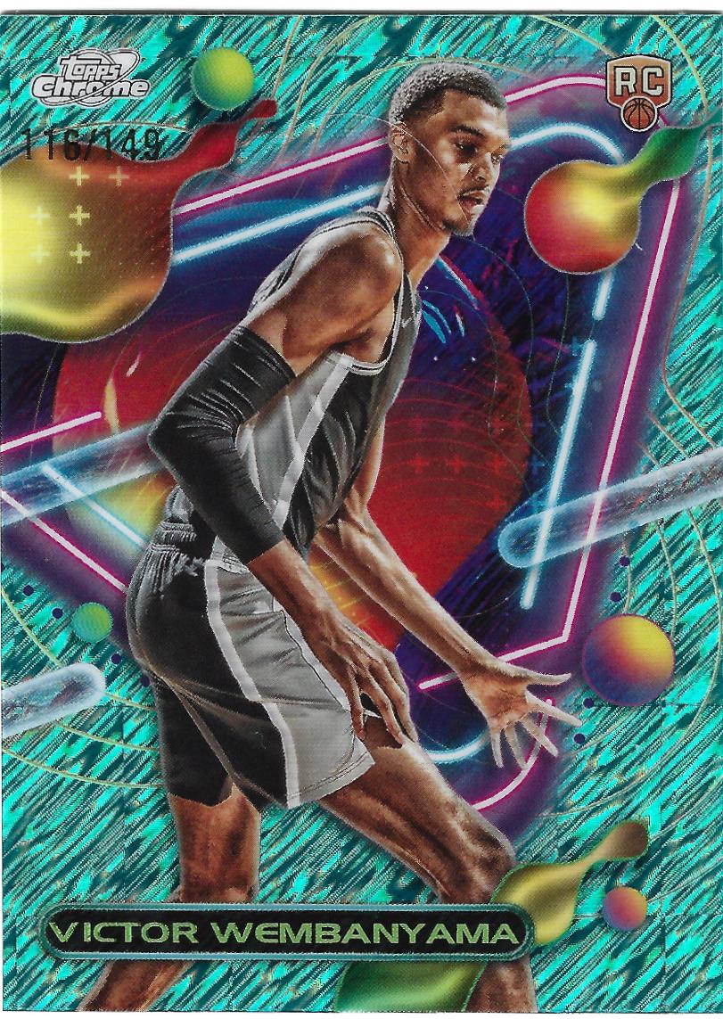 2023 Topps Cosmic Chrome Victor Wembanyama [Aqua Equinox Refractor] #151 card
